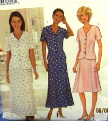 3376 SS PEPLUM BUTTON TOP, A-SKIRT LENGTHS PATTERN 20-24