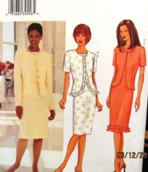 3381 FIT LINED SS-LS JACKET,SLVLSS DRESS RUFFLE PATTERN 6-22