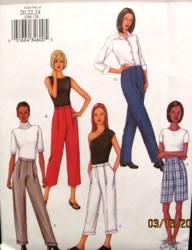 3396 EZ SHORTS, PANTS LENGTHS CUFFS OR NOT PATTERN 8-12,20-24