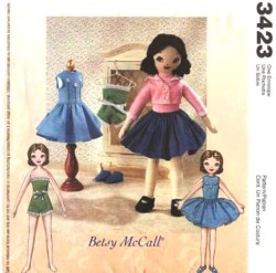 3423 MCCALLS RETRO BETSY MCCALL DOLL, CLOTHES, CHEMISE, SHOES PATTERN UNCUT