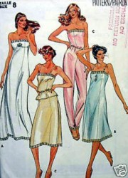 3434 BUTTERICK CAMI, SLIP LENGTHS, PANT LINER  PATTERN 8,10,12,14, 16