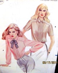 3438 70S LOOSE COLLAR TUCK SS-LS BLOUSE PATTERN 10