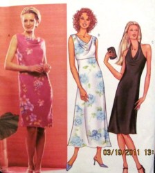 3445 BUTTERICK EZ HALTER / EMPIRE/ BIAS DRESS LENGTHS PATTERN 6-10, 12-16, 18-22 CHOICE