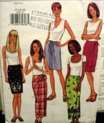 3458 SO EZ TIED WRAP SKIRT LENGTHS PATTERN 12-16,18-22