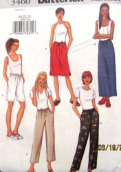 3460 EZ TIED STRT SKIRT,SHORTS,PANTS LENGTHS PATTERN 8-24 3 SZS