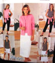 3461 CARDIGAN,SLVLSS TOP,SKIRT,SHORTS,PANTS PATTERN 8-24 3 SZS