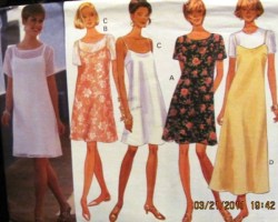 3493 BUTTERICK EZ PULLOVER A-DRESS LENGTHS STRAPS/ SLEEVES/ LAYER PATTERN 6-12; 14-18 CHOICE