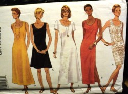 3496 Butterick  EZ SS /SLEEVELESS STRT- FLARE DRESS LENGTHS PATTERN 14-18 OR 6-12 CHOICE UNCUT