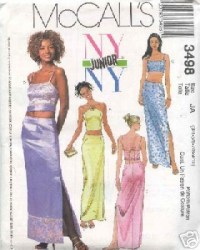 3498 MCCALLS FORMAL TIE TOP, FLOOR SKIRTS JR NY NY PATTERN 3/4-9/10, 11/12-17/18