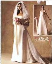 3502 MCCALLS ALICYN EMPIRE BRIDE GOWN, DETACH TRAIN PATTERN 3 SIZES 6-22