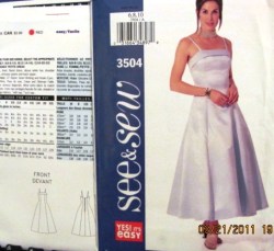 3504 LONG FLARE STRAPPY DRESS EZ PATTERN 6-10,12-16