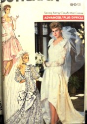 3510 DROP WST SLVS OR NOT TULIP BRIDE DRESS 87 PATTERN 8-12
