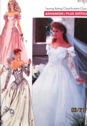 3513 OFF SHOULDER DROP WST BRIDES/MAID DRESS LENGTH PATTERN 6-10