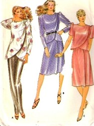3513 ASYMMETRIC TOP, TUNIC, A-SKIRT 1970S PATTERN 12