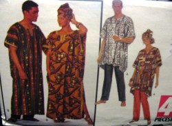 3516 EZ UNISEX TRIBAL CAFTAN,TUNIC,PANTS, HEADWRAP PATTERN XS-MD