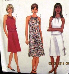 3518 EZ DRAWSTRING SLVLSS CUT OUT TOP,A-SKIRT PATTERN 18-22,6-10