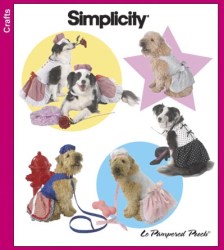 3518 SIMPLICITY PRETTY HANDSOME DOG DRESSES, HAT, LEASH PATTERN LG-XXL