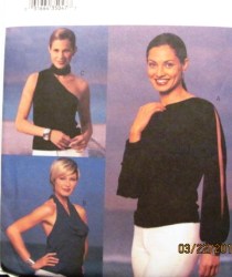 3521 BIAS/HALTR DRAPE/COLLAR/SLIT SLV,SLVLSS TOP PATTERN 18-22