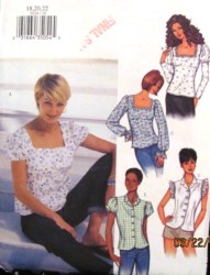 3524 EZ LOOSE BIAS TIED SS-LS CUTIE TOP PATTERN 6-22 3 SIZES