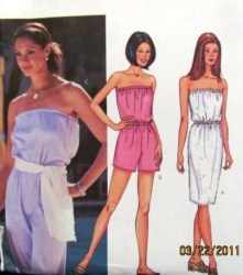 3536 BUTTERICK STRAPLESS FUN DRESS, ROMPER JUMPSUIT PATTERN 18-22 OR 12-16 CHOICE