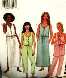 3539 EZ LOOSE DRAWSTRNG DRESS,TOP CROP OR NOT,PANTS PATTERN L-XL