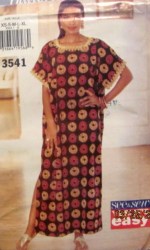 3541 SO EZ ECONO LOOSE LONG SS CAFTAN PATTERN XS-XL 6-22