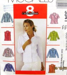 3541 MCCALLS 8 GR8 BUTTON SHIRTS SLEEVES OR NOT PATTERN 4-8; 10-16