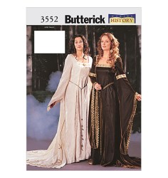3552  Butterick  LO CUT FLARE FLOOR DRESS, GODET, CAPE RENN PATTERN 6-22 3 SZS CHOICE