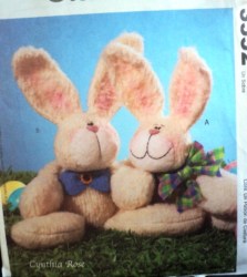 3552 ADORABLE 2 10''CUDDLING PLUSH FELT BUNNY RABBITS PATTERN