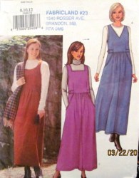 3569 BUTTERICK EZ SEMI FIT LONG TAB A-JUMPER PATTERN  14-18  uncut