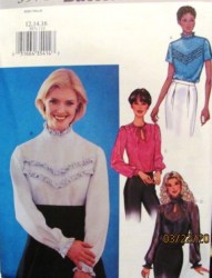 3571 EZ SS-LS BACK BUTTON RUFFLE BLOUSE PATTERN 6-10,12-16,18-22