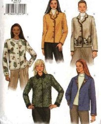 3573 BUTTERICK EZ LONG SLEEVE  BUTTON JACKET COLLAR OR NOT PATTERN 8-24 3 SZS