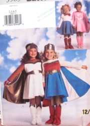 3583 STORYBOOK SUPER HEROINE GIRLS COSTUMES,CAPE PATTERN 2-5
