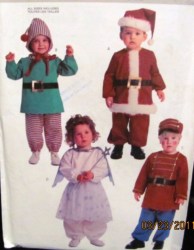 3589 KID SANTA, ELF, TOY SOLDIER, ANGEL COSTUME PATTERN 6 MOS -6