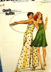 3605 70S CLOVIS KNIT FLARE TIED STRAPPY DRESS LENGTHS PATTERN 8