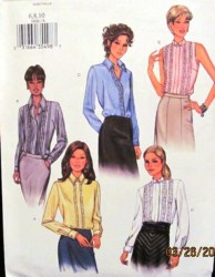 3606 SEMI FIT RUFFLE LS/SLEEVELESS BLOUSE PATTERN 6-10,18-22