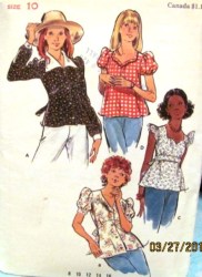 3607 CUTIE 1970S SS-LS BABY BUTTON TOPS TIED OR NOT PATTERN 10