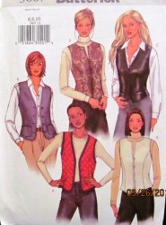 3607 EZ SHAPED LINED PRINCESS VEST POCKET OR NOT PATTERN 6-10