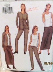 3609 EZ HIP JACKET,TOP,LONG SKIRT,PANTS PATTERN 6-10,12-16,18-22