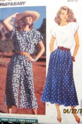 3610 PULLOVER CAP TOP,A-CULOTTES,LONG FLARE SKIRT PATTERN 6-10