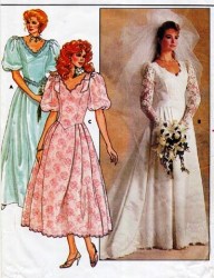 3615 86 BRIDES/MAID FLARE PANEL DRESS LENGTHS PATTERN 12 OR 14