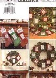 3615  BUTTERICK XMAS STITCHERY  LINENS, ORNAMENTS, GARLAND PATTERN UNCUT