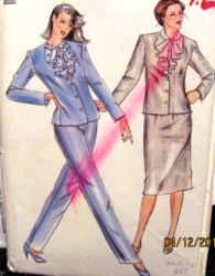 3620 70s LINED JACKET,RUFFLED BLOUSE,A-SKIRT,PANTS PATTERN 16