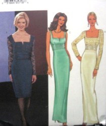 3633 PLEAT INSET DRESS LENGTHS SLVS OR NOT PATTERN 12-22 2 SZ