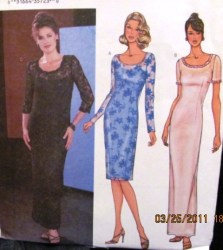 3635 EZ STRAIGHT DRESS KNEE-FLOOR,UNDERDRESS PATTERN 6-22 3 SZS