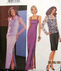 3641 LACY BUTTON JACKET,STRAPPY DRESS LENGTHS PATTERN 6-22 3 SZS