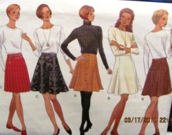 3643 EZ BUTTERICK SHORTER RAISED WAIST/ LACED/ YOKE FLARE SKIRT PATTERN 6-18 2 SZS UNCUT