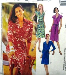 3648 A-LINE SS-LS TIE WRAP DRESS KNITS PATTERN 4-10