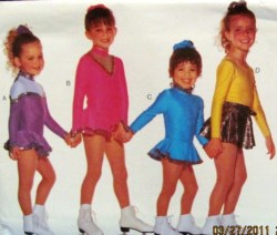 3650 6787 BUTTERICK EZ SKATER BODYSUIT, SKIRT, PONYTAIL HOLDER  PATTERN  3 SIZES 4-14