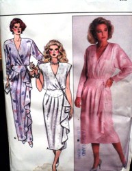 3678 Butterick BLOUSON WRAP DRESS LENGTHS SLVS OR NOT PATTERN 12,14 choice uncut